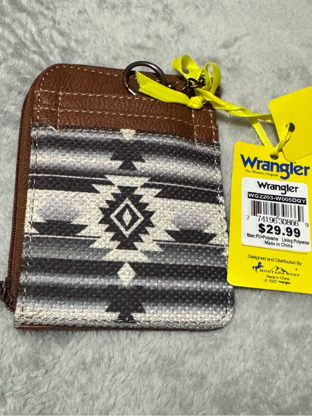 Wrangler All-Over Aztec Print Mini Zip Card Case